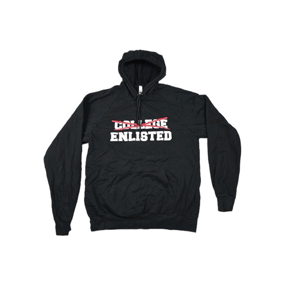 American Apparel Other - American Apparel California Fleece College Enlisted Hoodie Black Mens Large USA